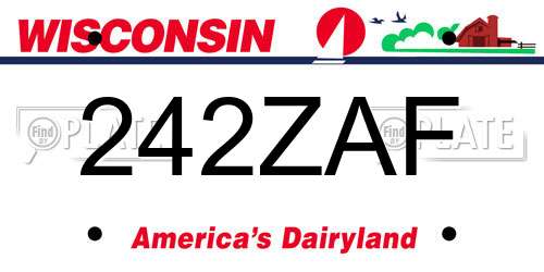 242ZAF Wisconsin License Plate