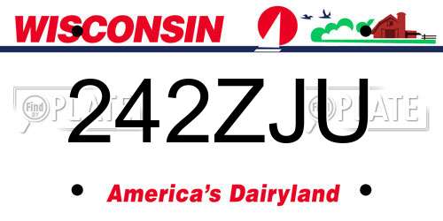 242ZJU Wisconsin License Plate