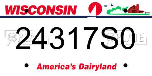 24317S0 Wisconsin License Plate