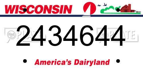 2434644 Wisconsin License Plate