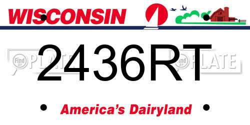 2436RT Wisconsin License Plate