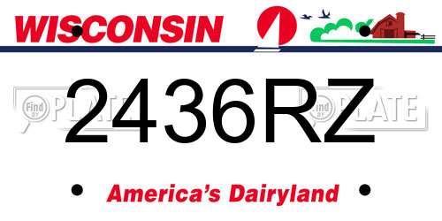 2436RZ Wisconsin License Plate
