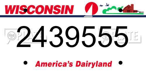 2439555 Wisconsin License Plate