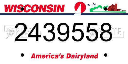 2439558 Wisconsin License Plate