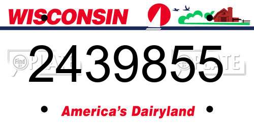 2439855 Wisconsin License Plate