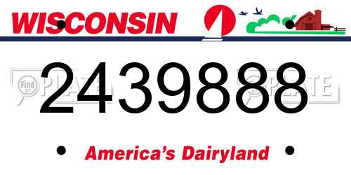 2439888 Wisconsin License Plate