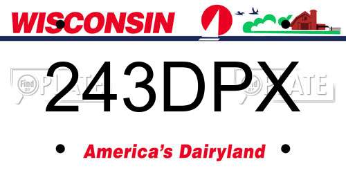 243DPX Wisconsin License Plate