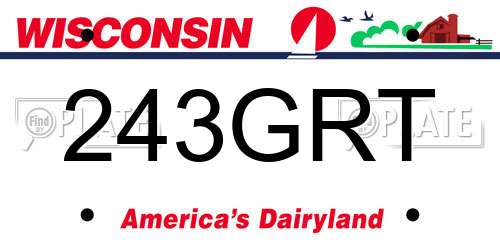 243GRT Wisconsin License Plate
