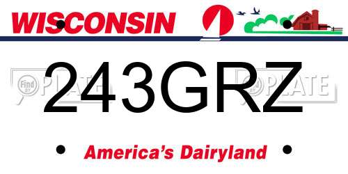 243GRZ Wisconsin License Plate