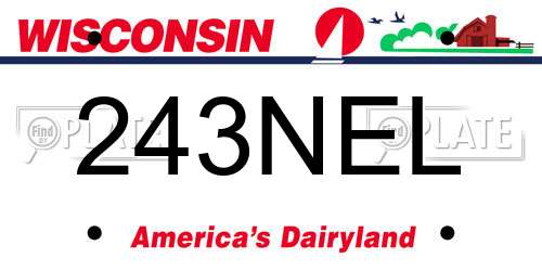 243NEL Wisconsin License Plate