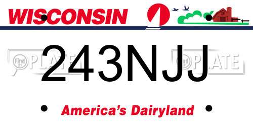 243NJJ Wisconsin License Plate