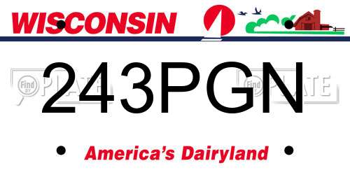 243PGN Wisconsin License Plate
