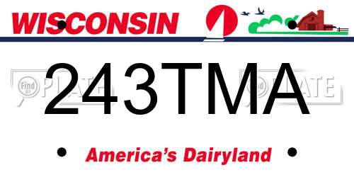 243TMA Wisconsin License Plate