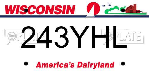 243YHL Wisconsin License Plate