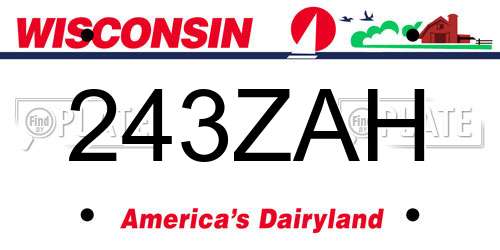 243ZAH Wisconsin License Plate