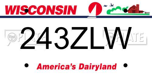243ZLW Wisconsin License Plate