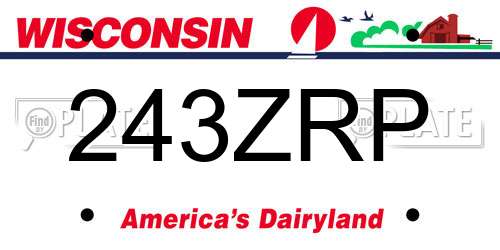 243ZRP Wisconsin License Plate