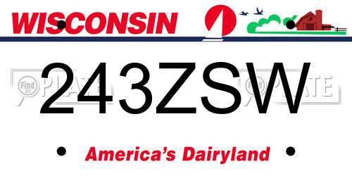 243ZSW Wisconsin License Plate