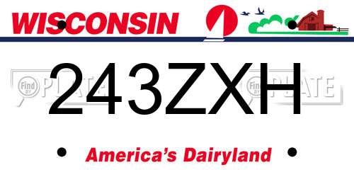243ZXH Wisconsin License Plate