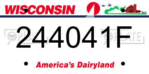 244041F Wisconsin License Plate