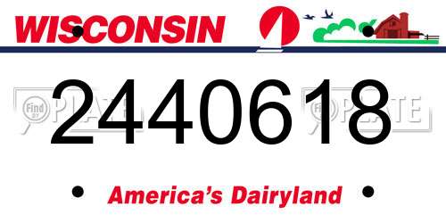2440618 Wisconsin License Plate
