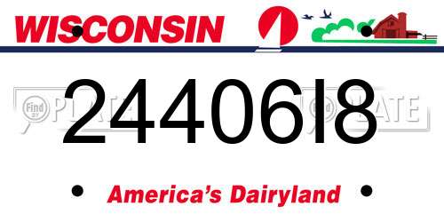 24406I8 Wisconsin License Plate