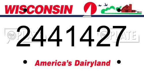 2441427 Wisconsin License Plate