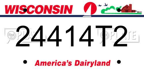 24414T2 Wisconsin License Plate