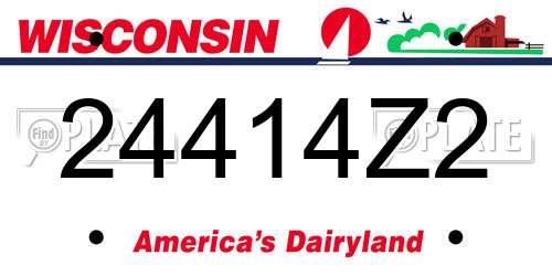 24414Z2 Wisconsin License Plate