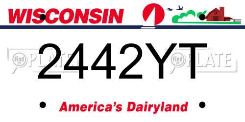 2442YT Wisconsin License Plate