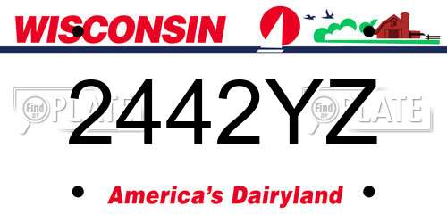 2442YZ Wisconsin License Plate
