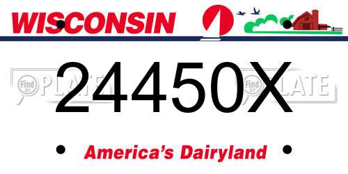 24450X Wisconsin License Plate