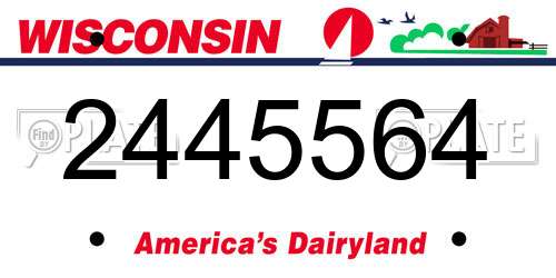 2445564 Wisconsin License Plate