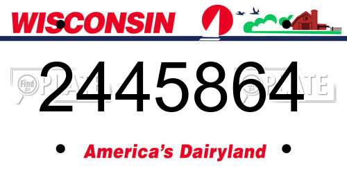 2445864 Wisconsin License Plate