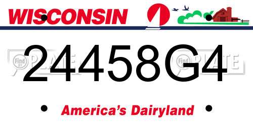 24458G4 Wisconsin License Plate