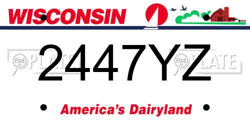 2447YZ Wisconsin License Plate