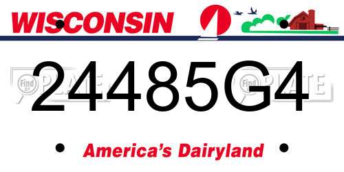 24485G4 Wisconsin License Plate