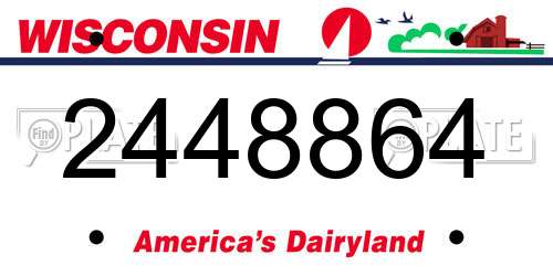 2448864 Wisconsin License Plate