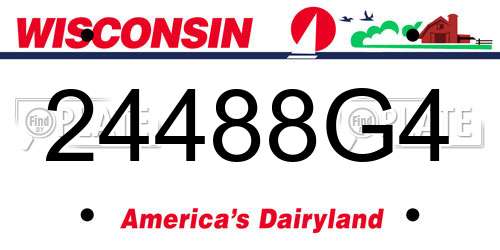 24488G4 Wisconsin License Plate