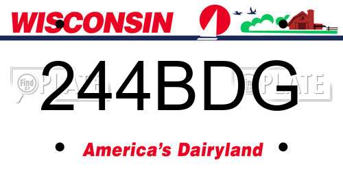 244BDG Wisconsin License Plate