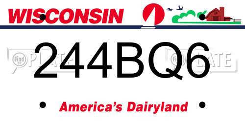 244BQ6 Wisconsin License Plate