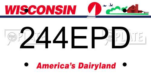 244EPD Wisconsin License Plate