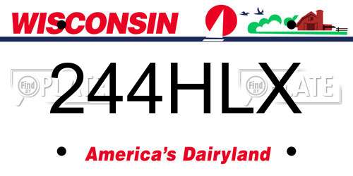 244HLX Wisconsin License Plate