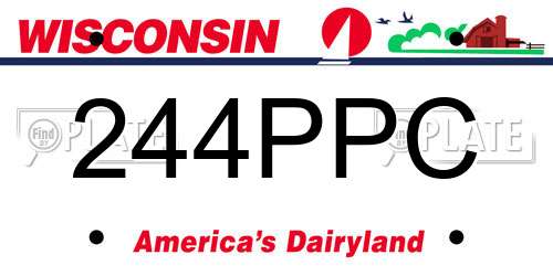 244PPC Wisconsin License Plate