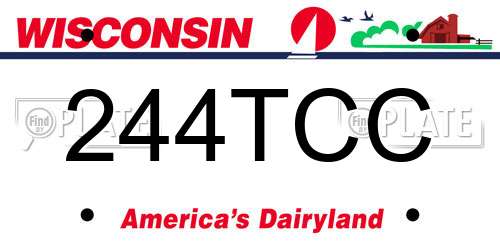 244TCC Wisconsin License Plate