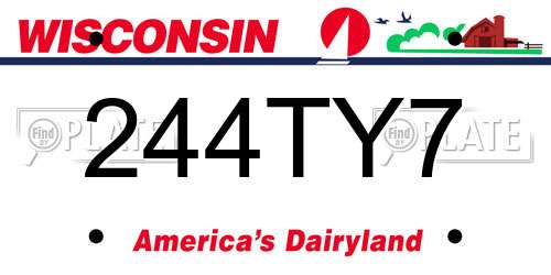 244TY7 Wisconsin License Plate