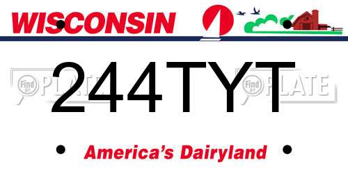 244TYT Wisconsin License Plate