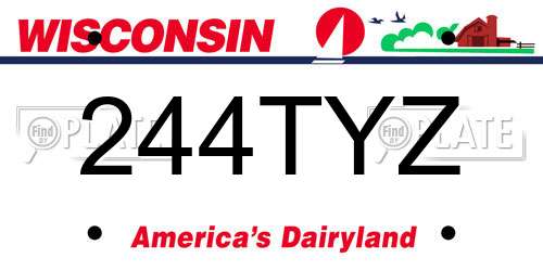 244TYZ Wisconsin License Plate
