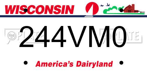 244VM0 Wisconsin License Plate