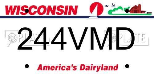 244VMD Wisconsin License Plate